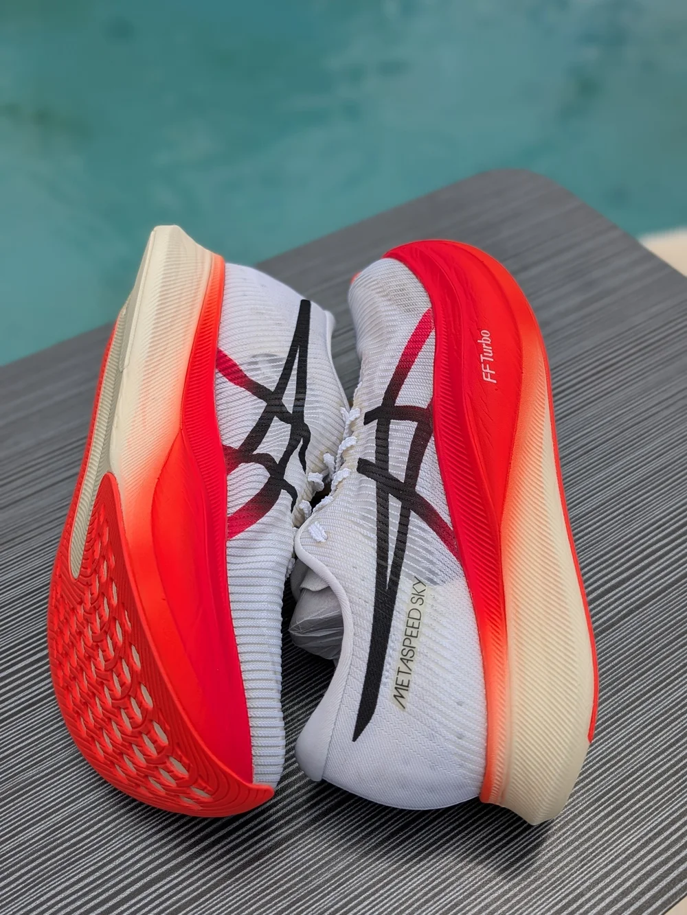 ASICS Metaspeed Sky+ White Performance Red Size Men's 7.5 / Women's 9 - Picture 7 of 14